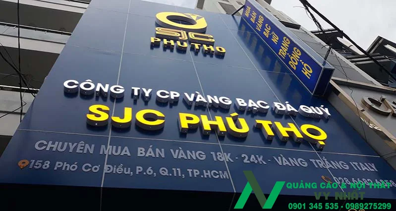 Bảng hiệu tiệm vàng SJC Phú Thọ