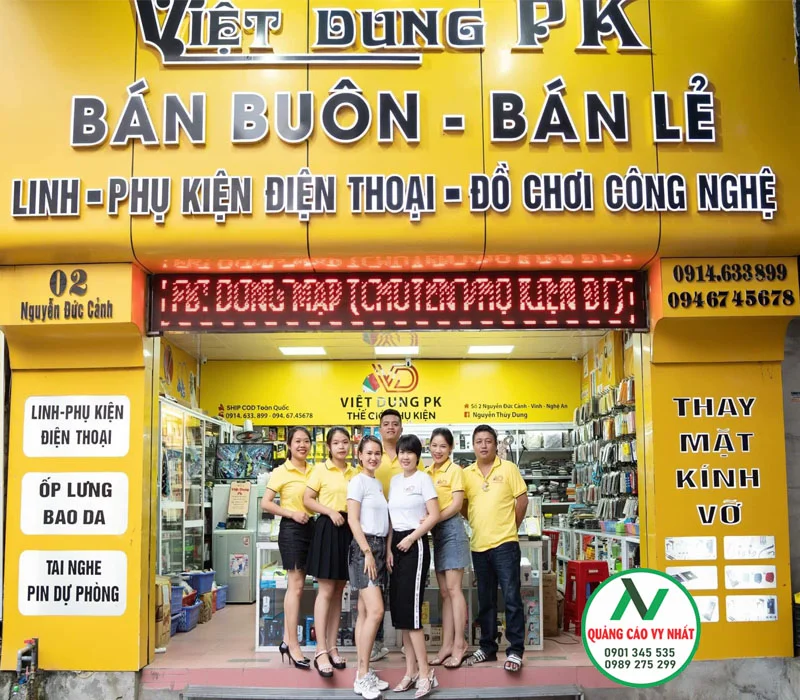 bảng hiệu cửa hàng điện thoại Việt Dung