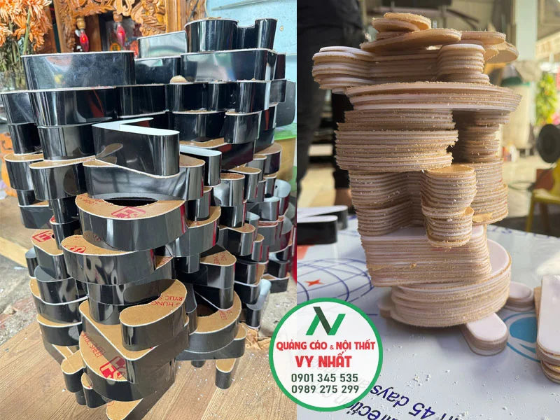 sản xuất gia công chữ nhôm mặt mica